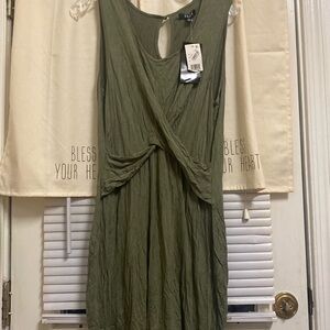 Macy shift green cross sleeveless dress.